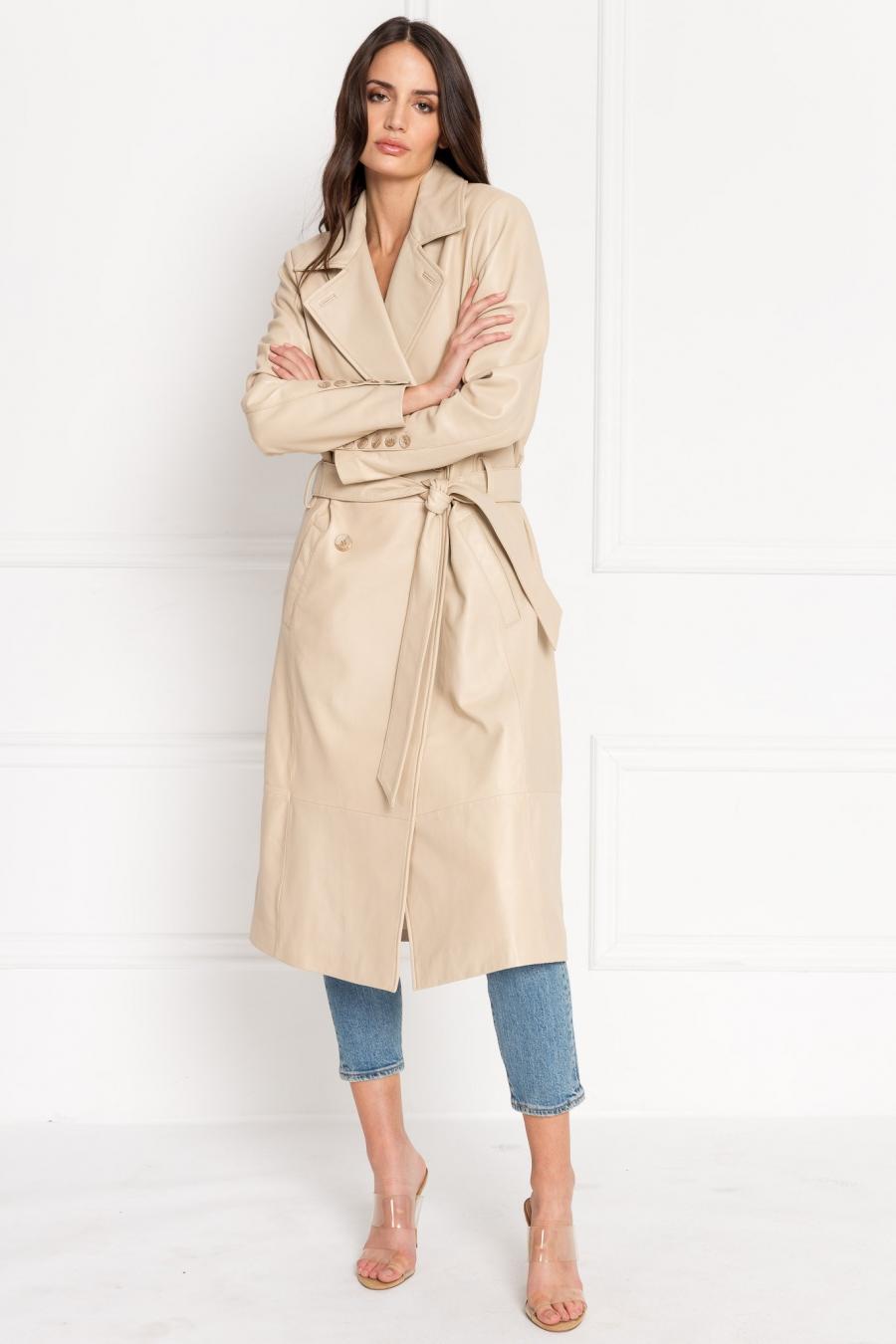 Coats & Jackets | Womens LAMARQUE ERMA Beige Relaxed Leather 